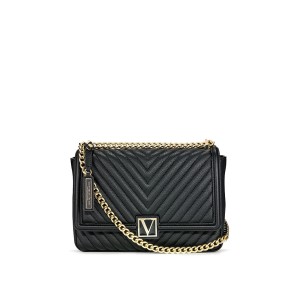 Кросс-боди Victoria’s Secret The Victoria Medium Shoulder Bag V-Quilt Black Lily