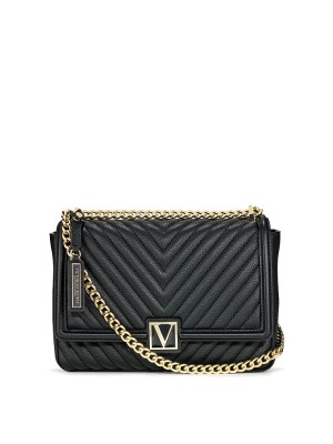 Кросс-боди Victoria’s Secret The Victoria Medium Shoulder Bag V-Quilt Black Lily