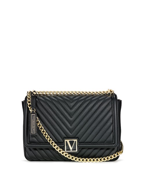 Кросс-боди Victoria’s Secret The Victoria Medium Shoulder Bag V-Quilt Black Lily