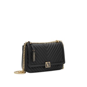 Кросс-боди Victoria’s Secret The Victoria Medium Shoulder Bag V-Quilt Black Lily