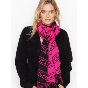 Шарф Victoria’s Secret Scarf Fuchsia logo stripe