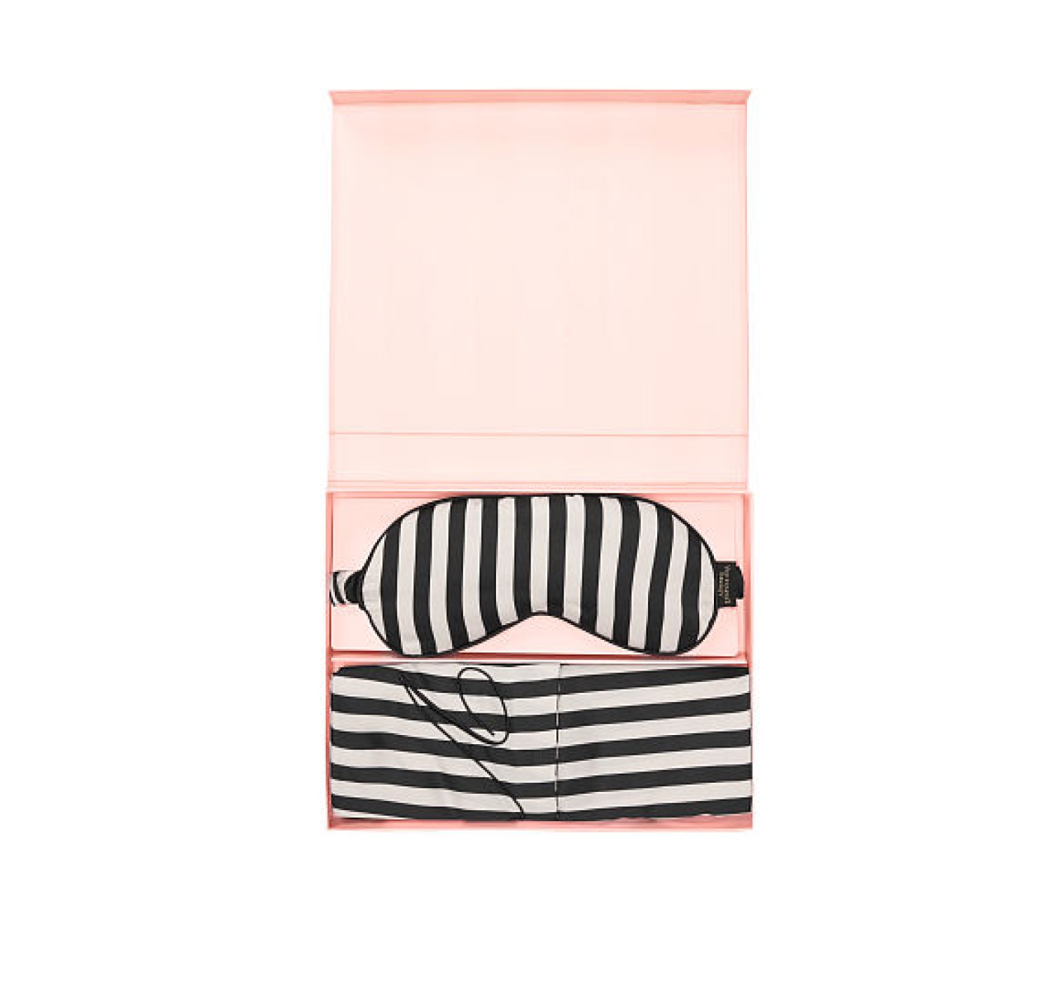 Victoria’s Secret Satin Pillowcase & Eye Mask Gift Set White&Black Stripes