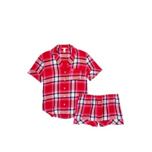 Пижама Victoria’s Secret Flannel Short PJ Set Cherry/Strawberry Red Plaid
