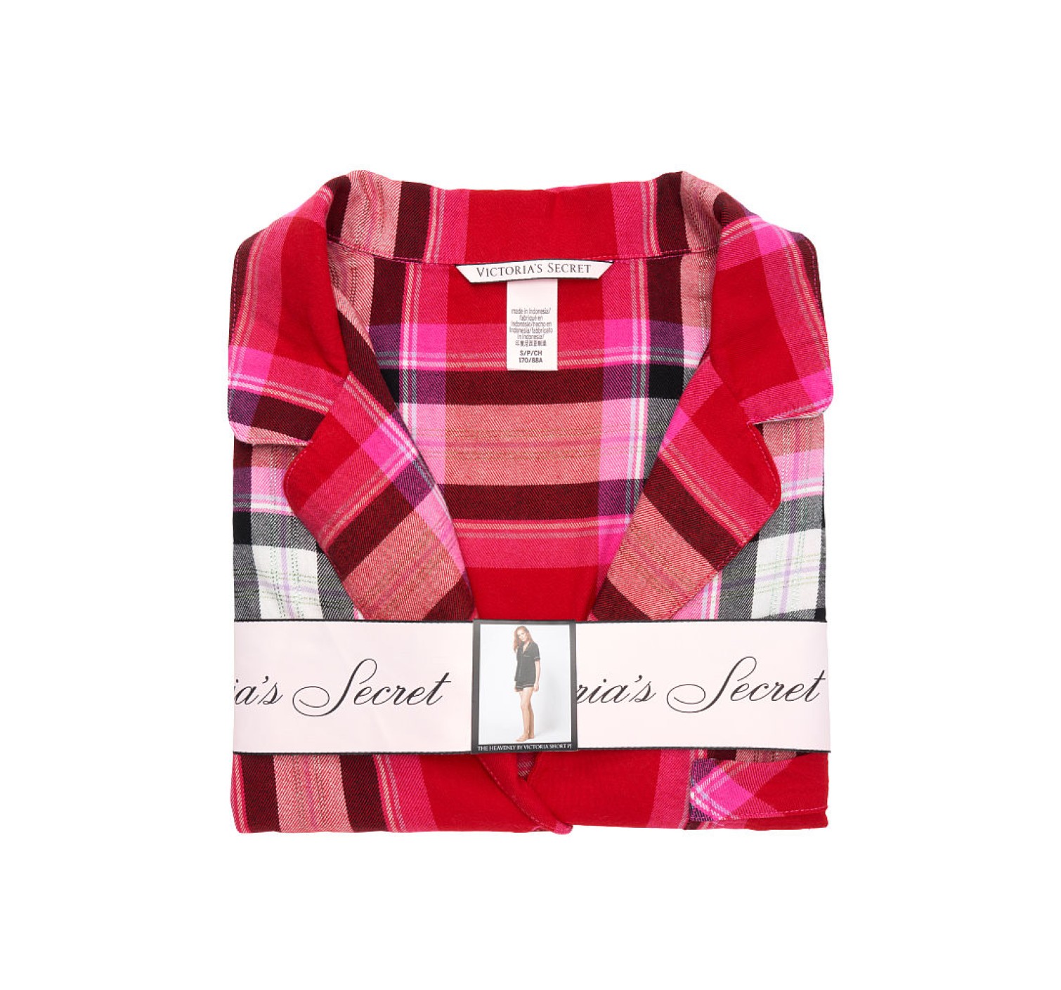 Пижама Victoria’s Secret Flannel Short PJ Set Cherry/Strawberry Red Plaid