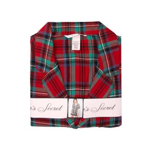 Пижама Victoria’s Secret Shimmer Flannel Short PJ Set Red/Green