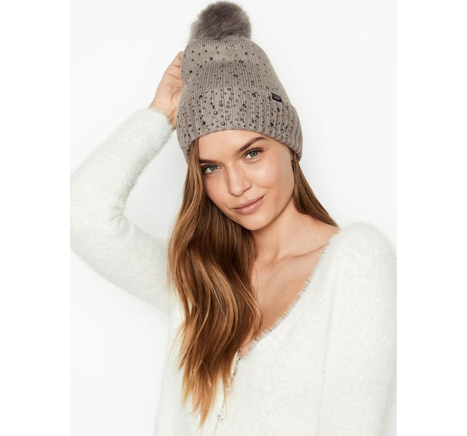 Шапка Victoria’s Secret Rhinestone Pom-pom Hat