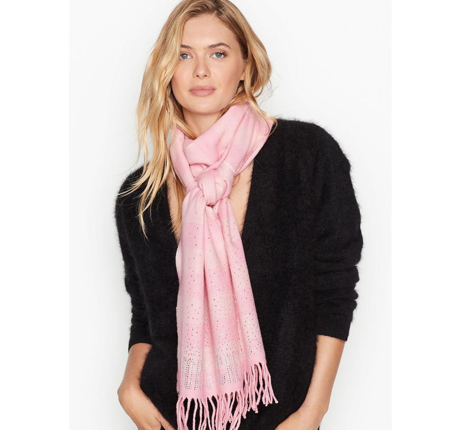 Шарф Victoria’s Secret Scarf Embellished Pink
