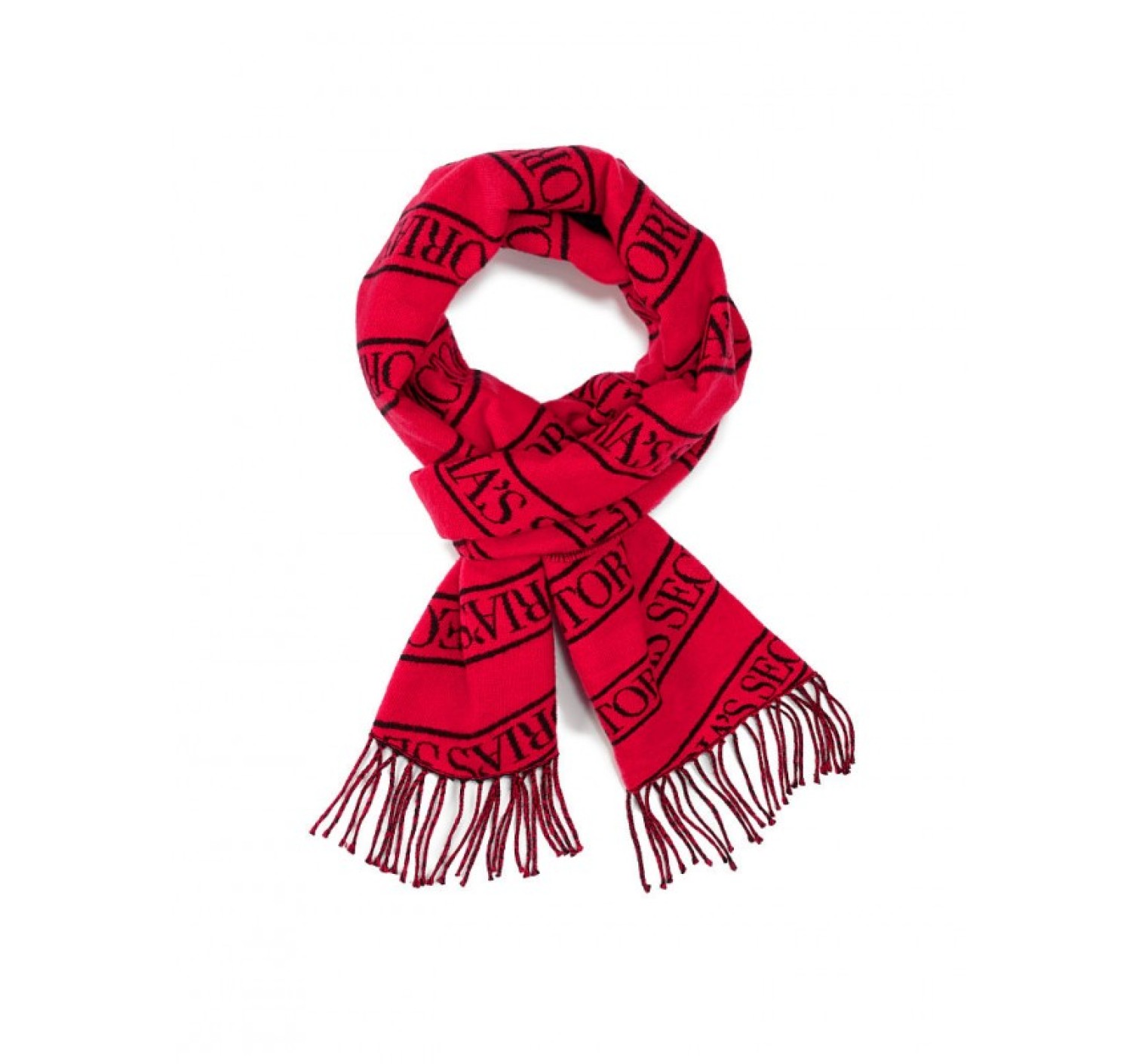Шарф Victoria’s Secret Red Scarf Scarlet Logo Stripe