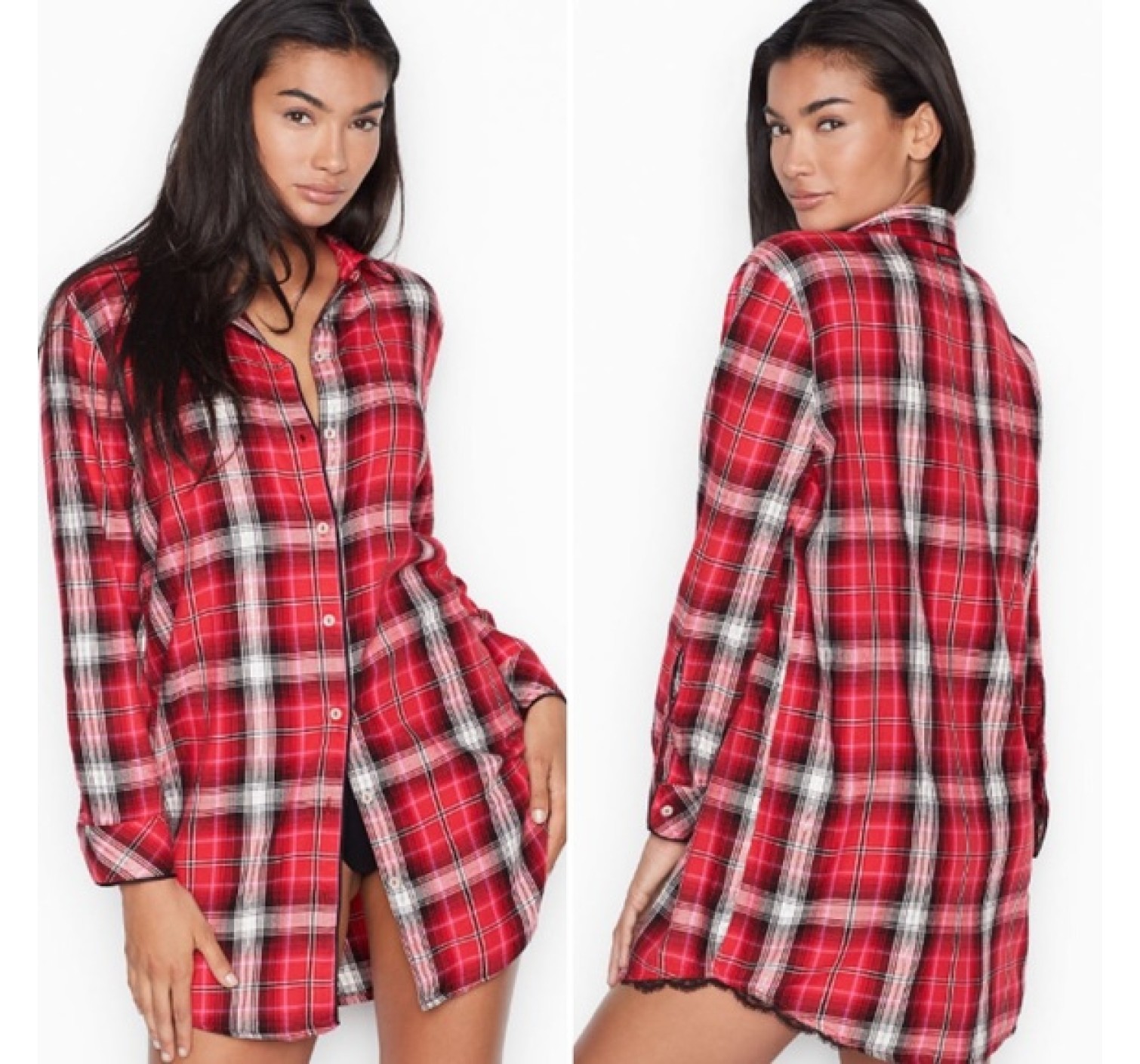 Ночная рубашка Victoria’s Secret Flannel Sleep Shirt Top