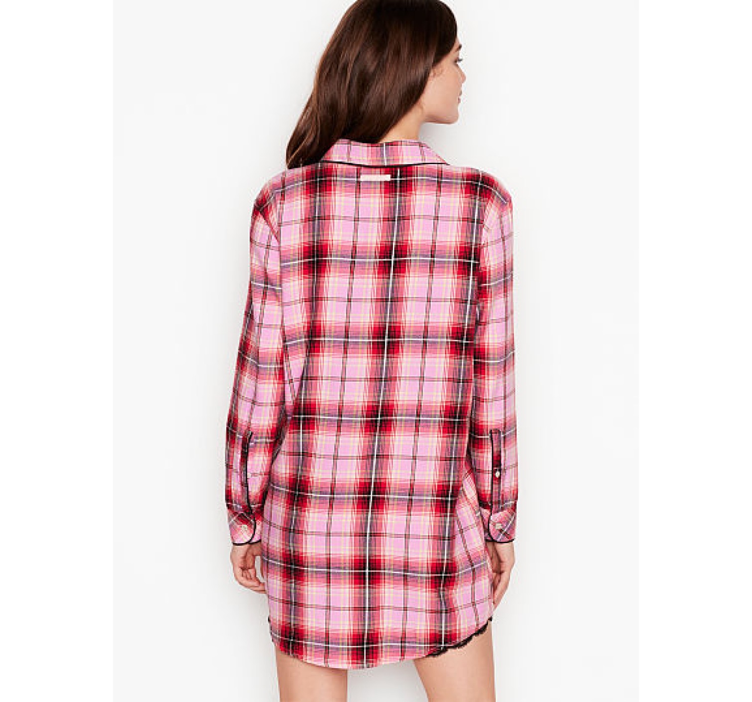 Ночная рубашка Victoria’s Secret Flannel Sleep Shirt Top red plaid