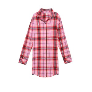 Ночная рубашка Victoria’s Secret Flannel Sleep Shirt Top red plaid