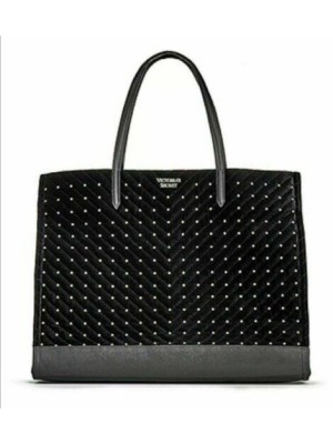 Сумка Victoria’s Secret Black Velvet Tote Plaid