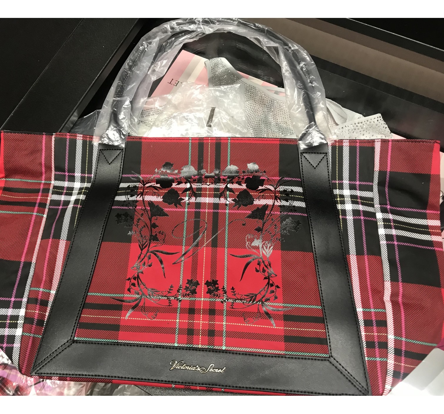 Пляжная сумка Victoria's Secret Red plaid tote