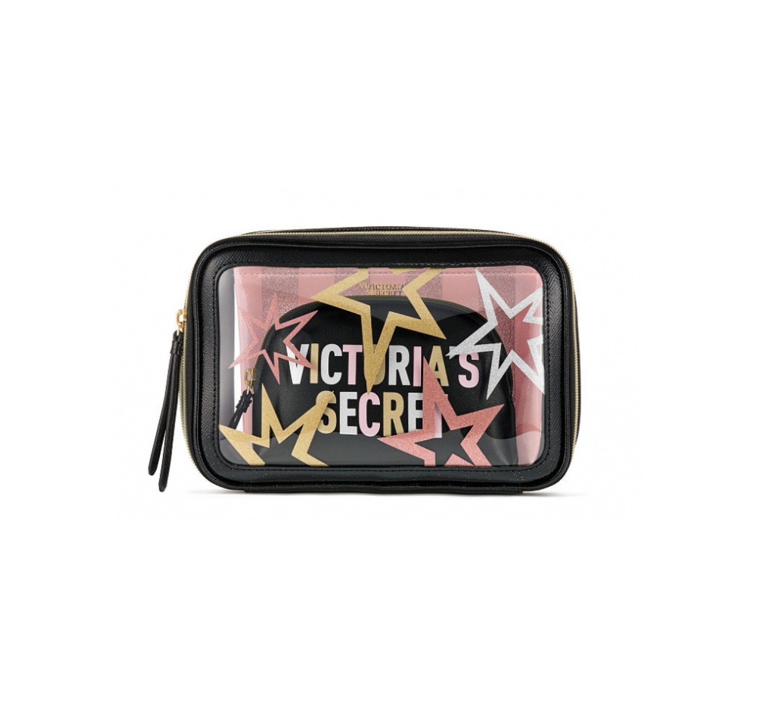 3 в 1 косметичка Victoria’s Secret Beauty Bag Trio print Stars