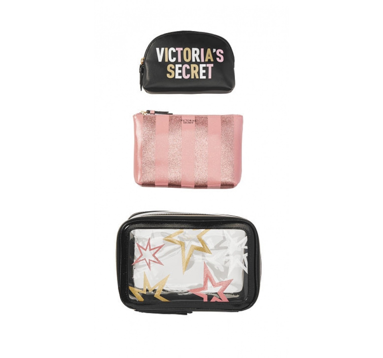 3 в 1 косметичка Victoria’s Secret Beauty Bag Trio print Stars