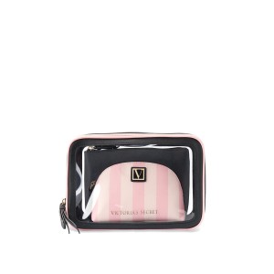 3 в 1 косметичка Victoria’s Secret Beauty Bag Trio Signature Stripe