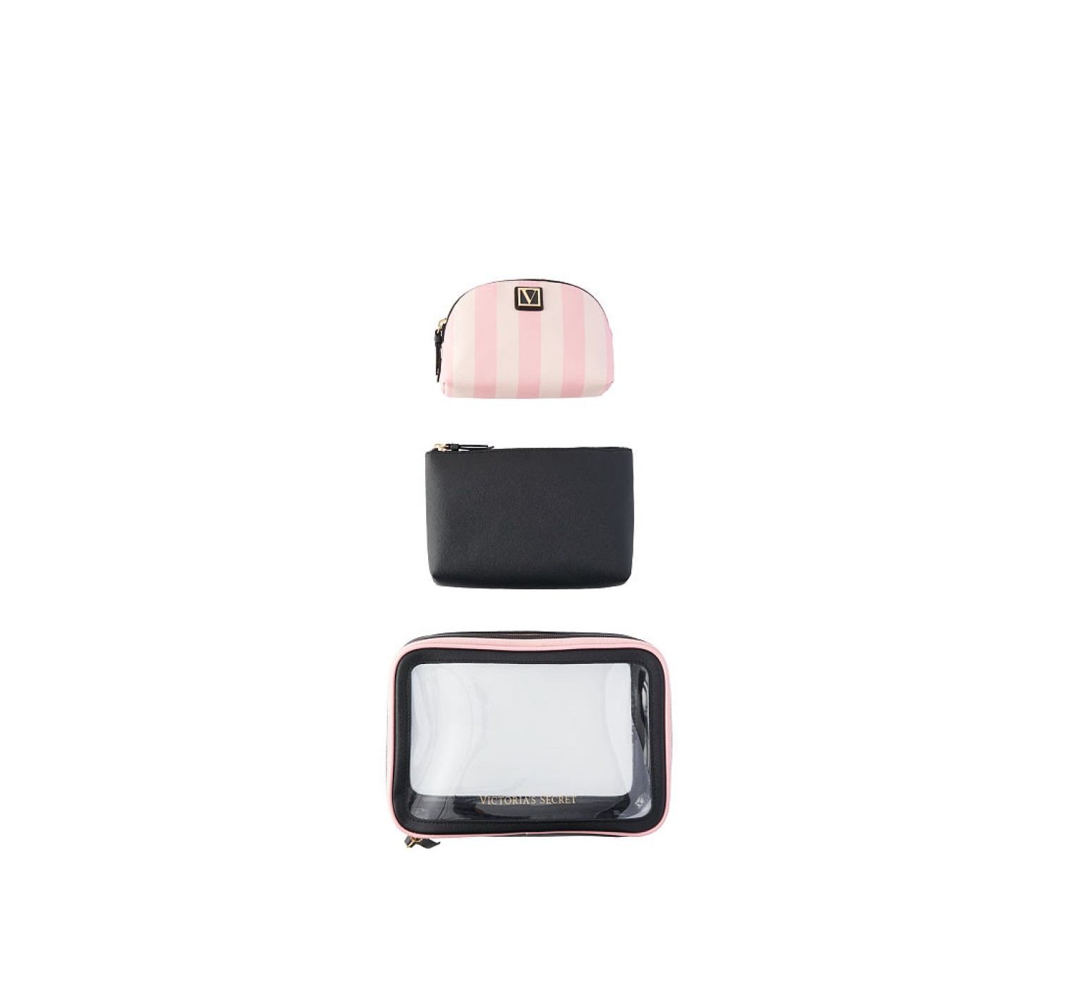 3 в 1 косметичка Victoria’s Secret Beauty Bag Trio Signature Stripe