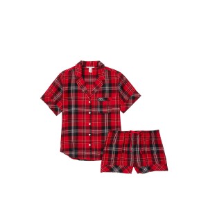 Фланелевая пижама c шортами Victoria’s Secret Flannel Short PJ Set