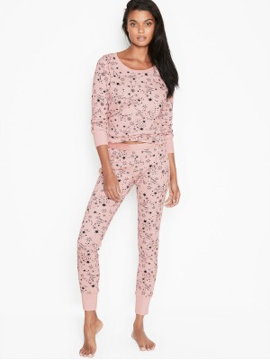 Пижама Victoria’s Secret Thermal Long PJ Set Pink Starry Sky
