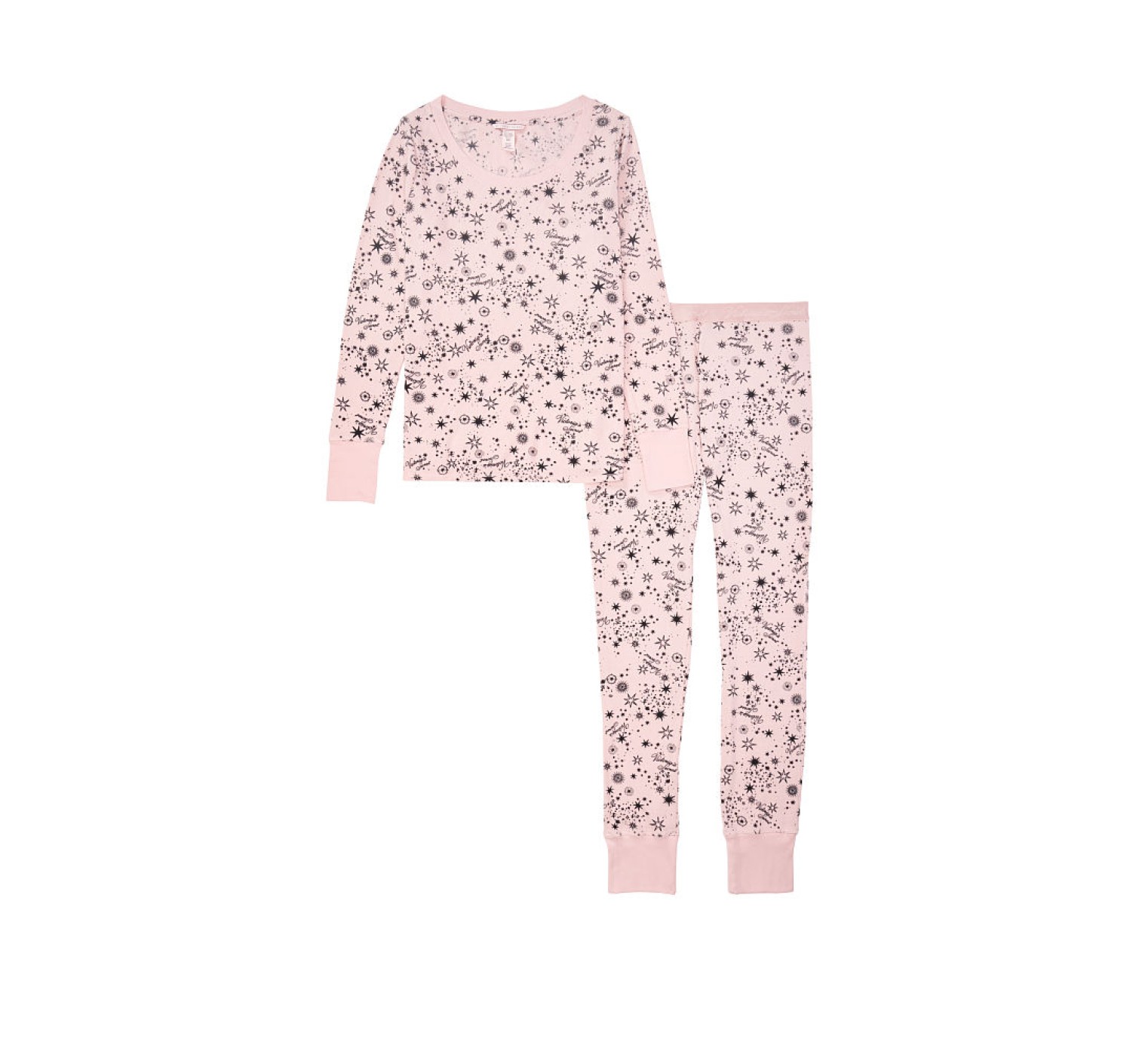 Пижама Victoria’s Secret Thermal Long PJ Set Pink Starry Sky