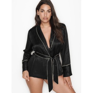  Пижама Victoria’s Secret The Satin Black logo PJ Set
