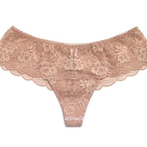 Трусики Victoria's Secret Dream Angels Wide Side Lace Thong panty Beige