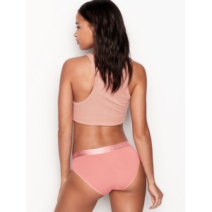 Трусики чики Victoria's Secret Coral logo Cotton Cheeky panty 
