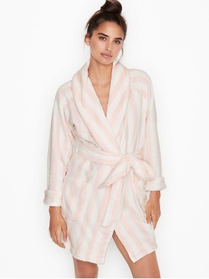 Халат Victoria’s Secret Logo Short Cozy Robe Pink Stripe