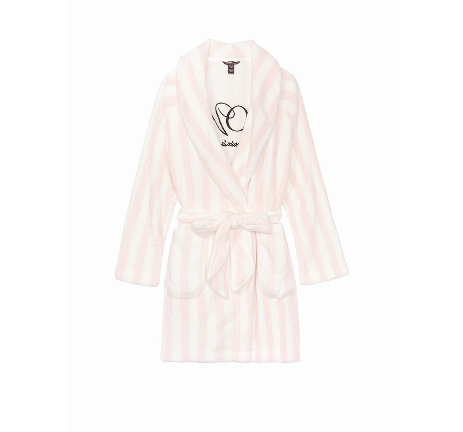 Халат Victoria’s Secret Logo Short Cozy Robe Pink Stripe