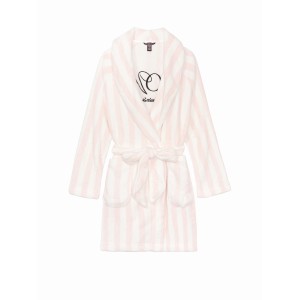 Халат Victoria’s Secret Logo Short Cozy Robe Pink Stripe