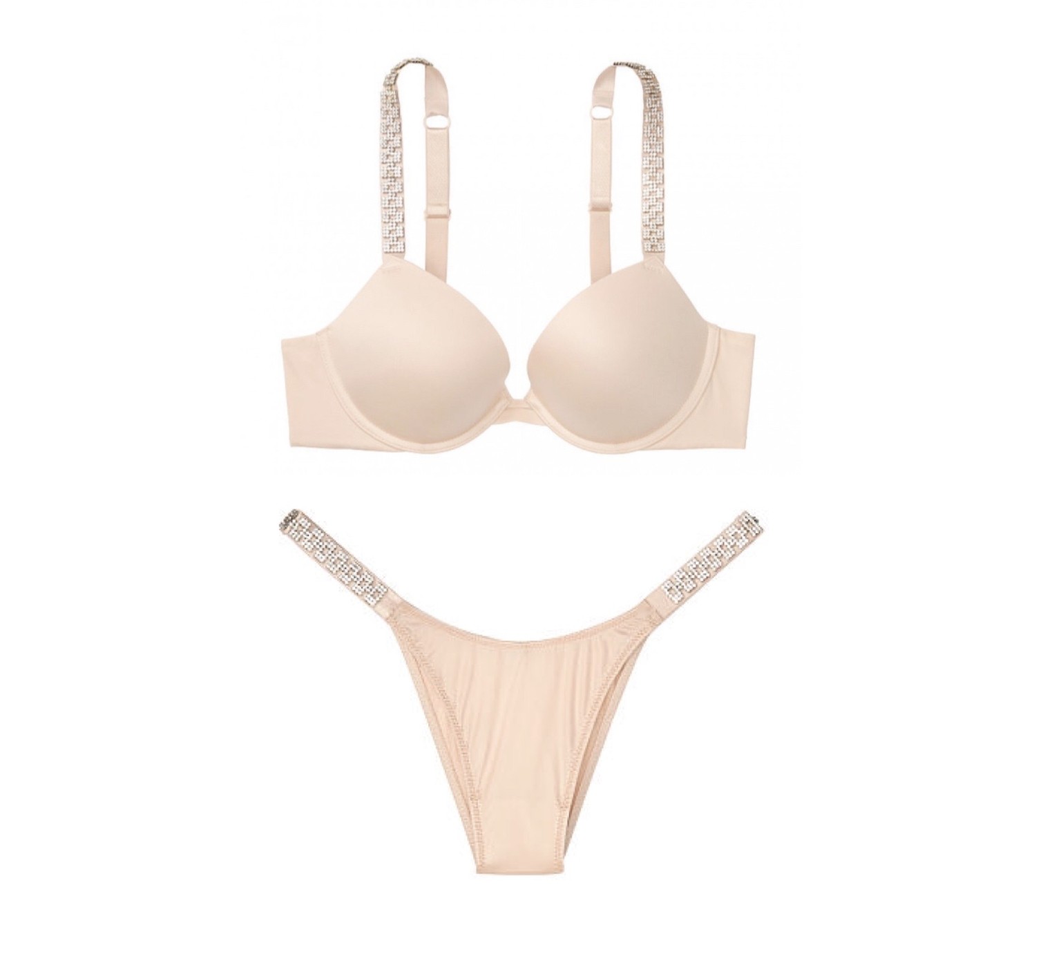Комплект белья Victoria’s Secret Very Sexy Jeweled Shine Strap Champagne