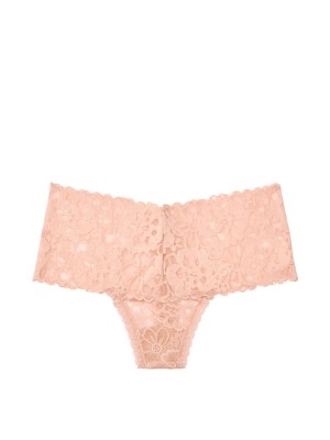 Трусики Victoria's Secret High-rise Thong panty Beige Floral Lace