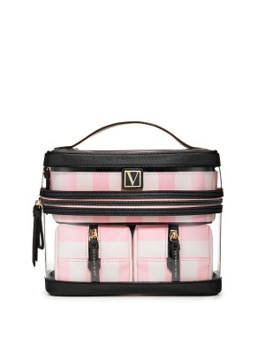 4-in-1 VICTORIA'S SECRET Train case in Signature Stripe 