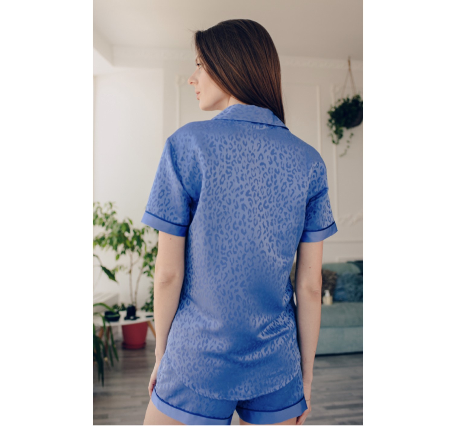Сатиновая пижама Victoria’s Secret Sky Blue Satin Short PJ Set