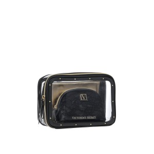 3 в 1 косметичка Victoria's Secret Beauty Bag Trio Black Lily Lace