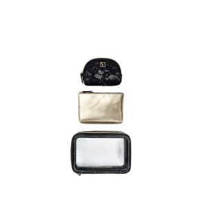 3 в 1 косметичка Victoria's Secret Beauty Bag Trio Black Lily Lace