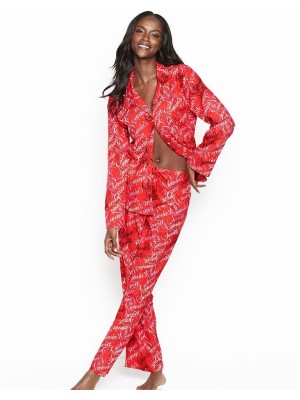 Пижама Victoria’s Secret Red Flannel Long PJ Set