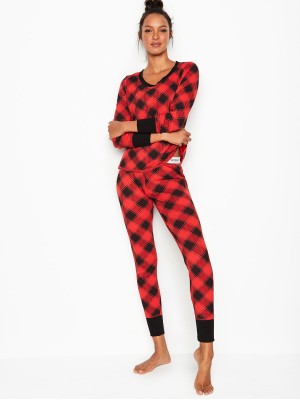 Пижама Victoria’s Secret Red black Buffalo Thermal Long PJ Set