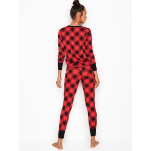 Піжама Victoria's Secret Red black Buffalo Thermal Long PJ Set