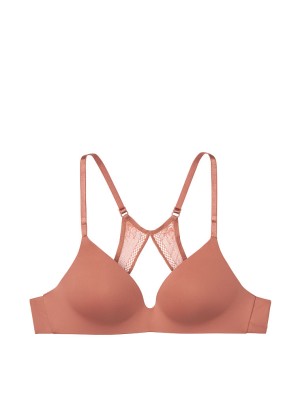 Бюстгальтер Victoria’s Secret Smooth With Lace Detail Brandied Peach Lightly Lined Wireless Bra 