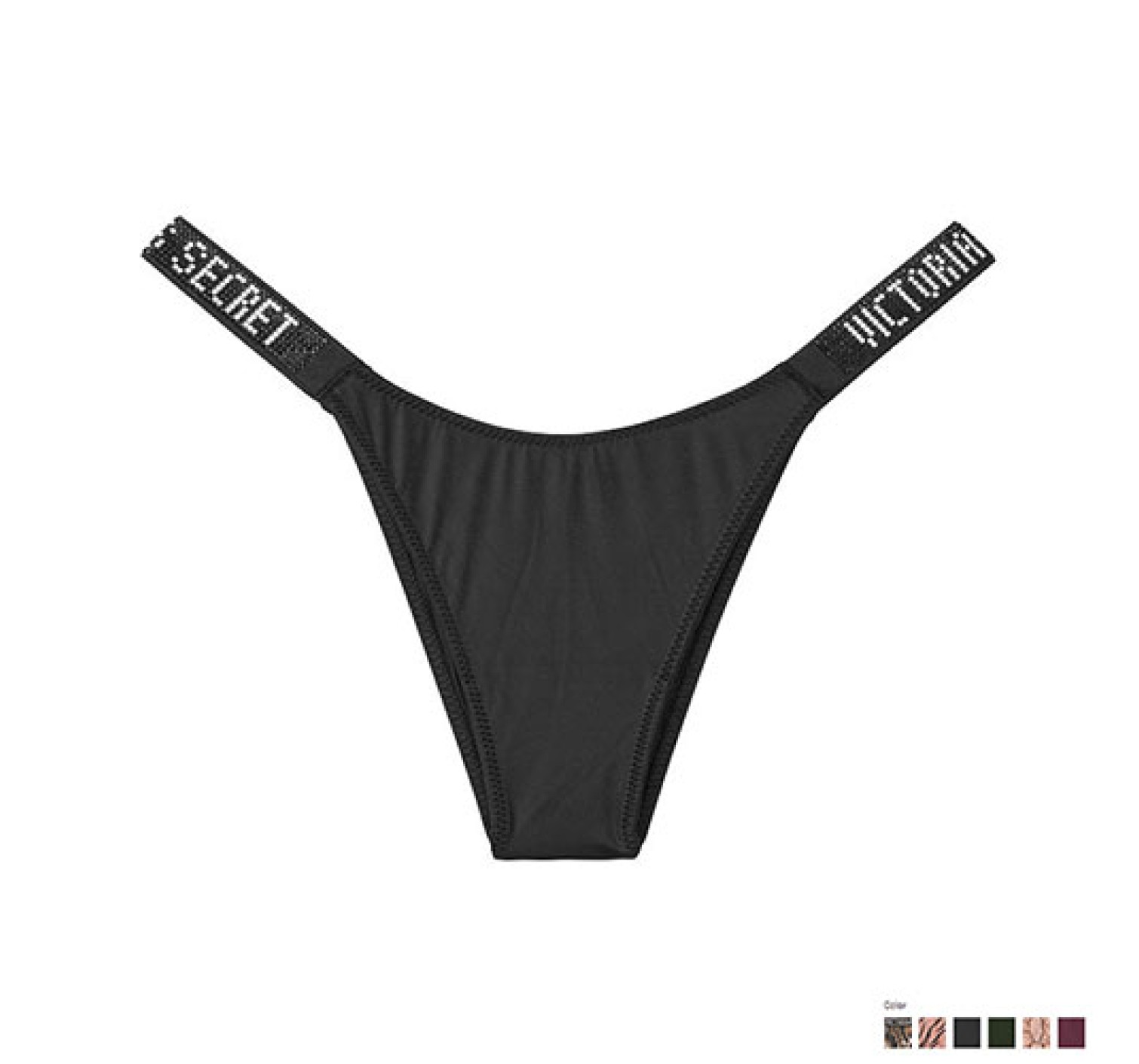 Комплект белья Victoria’s Secret Very Sexy BALCONETTE BLACK Embellished Straps Lined Bra set
