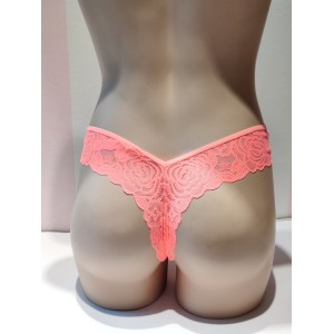 Трусики бесшовные Victoria’s Secret PINK Coral Lace No Show Thong panty