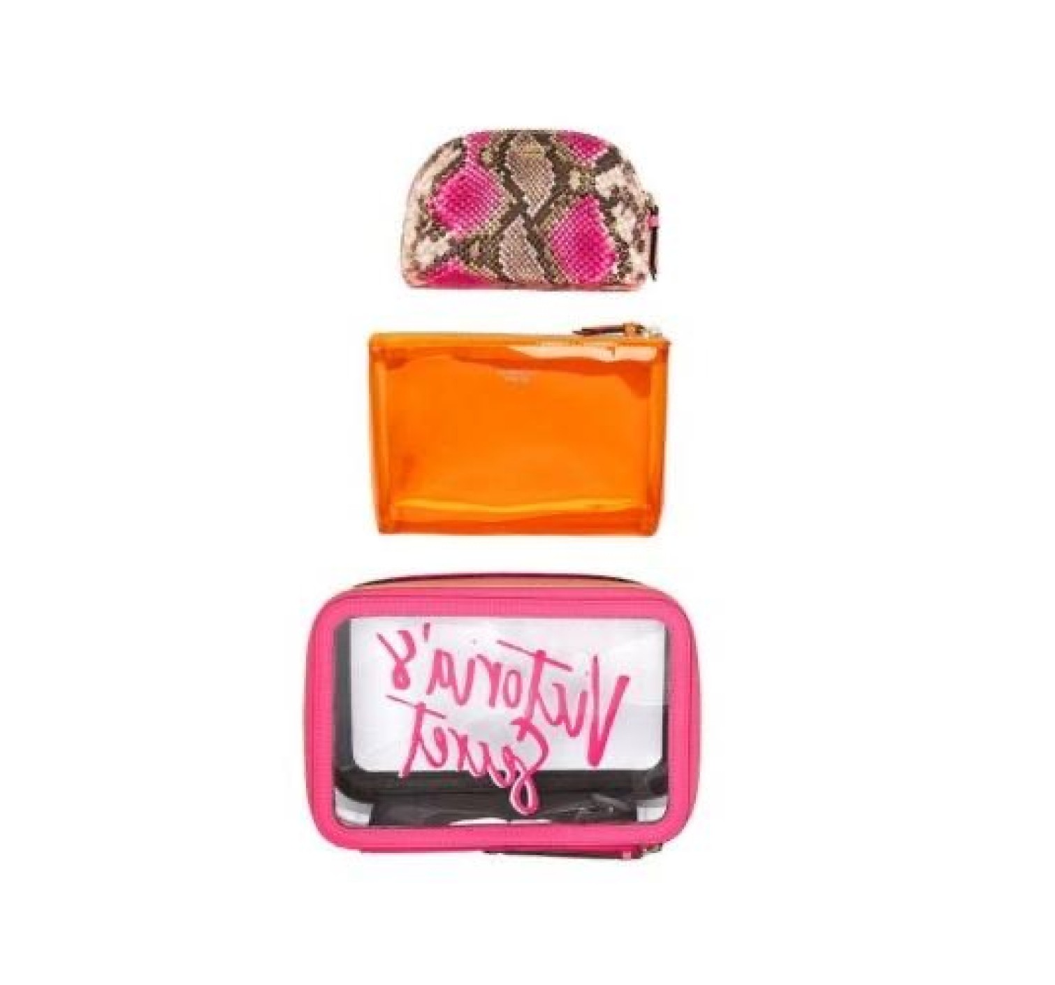 3 в 1 косметичка Victoria's Secret Neon Python Backstage Nested Trio