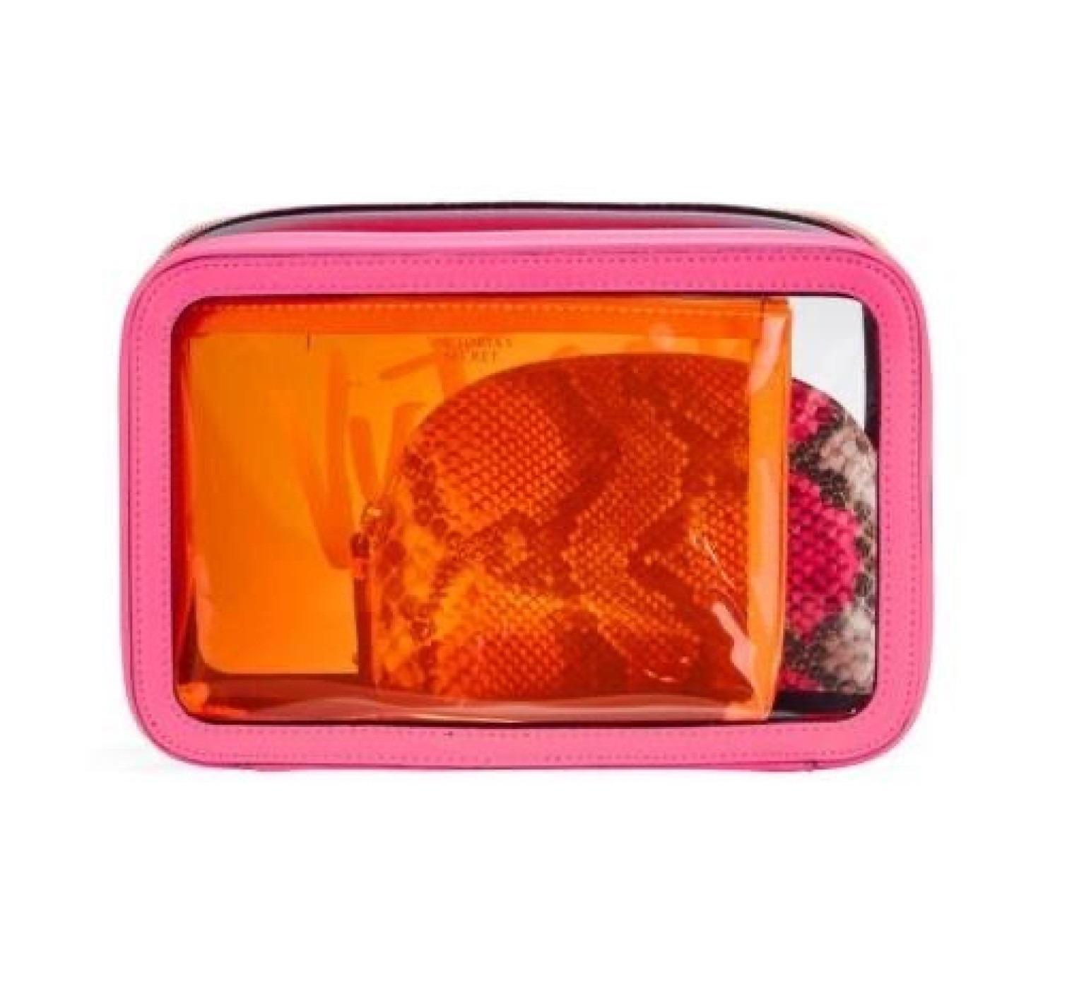 3 в 1 косметичка Victoria's Secret Neon Python Backstage Nested Trio