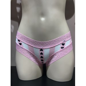 Трусики чики Victoria's Secret Lace Cheeky panty print hearts