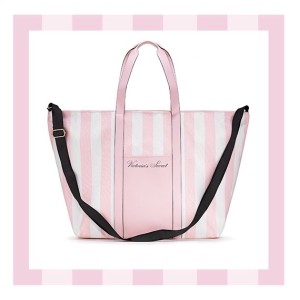 Пляжна сумка Victoria's Secret Signature Striped Pink Beach Tote
