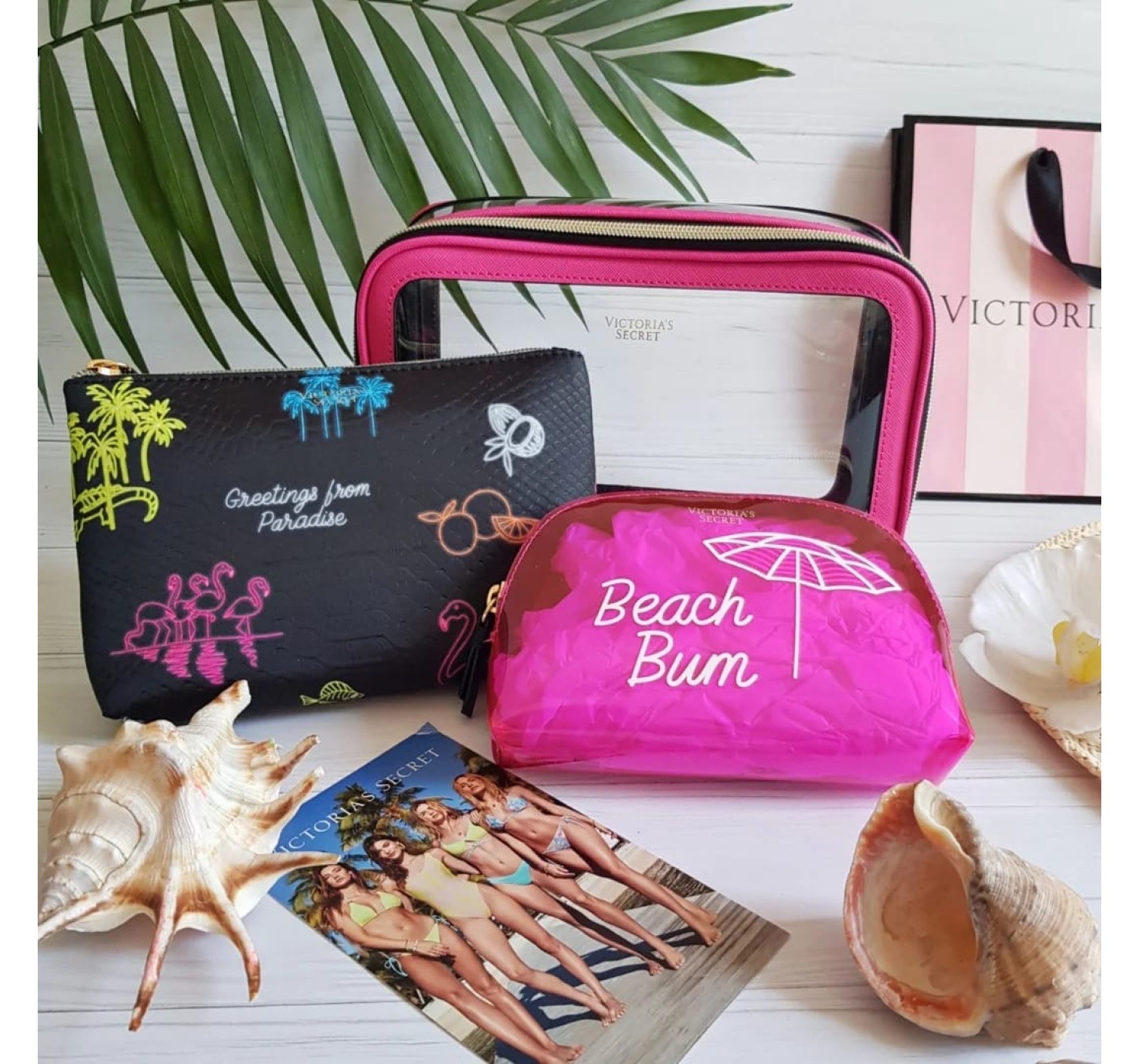 3 в 1 Набор косметичек Victoria’s Secret Beach Bum Backstage Nested Trio