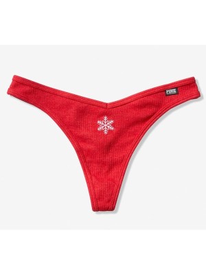 Трусики Victoria's Secret Cotton Thong red panty