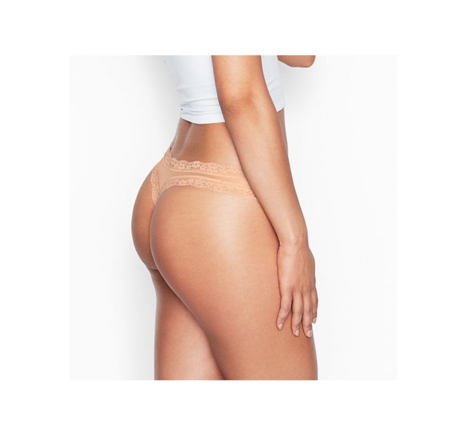 Трусики Victoria's Secret Nude Lace Thong panty