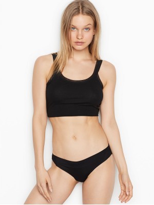 Трусики Victoria's Secret Black Lace Thong